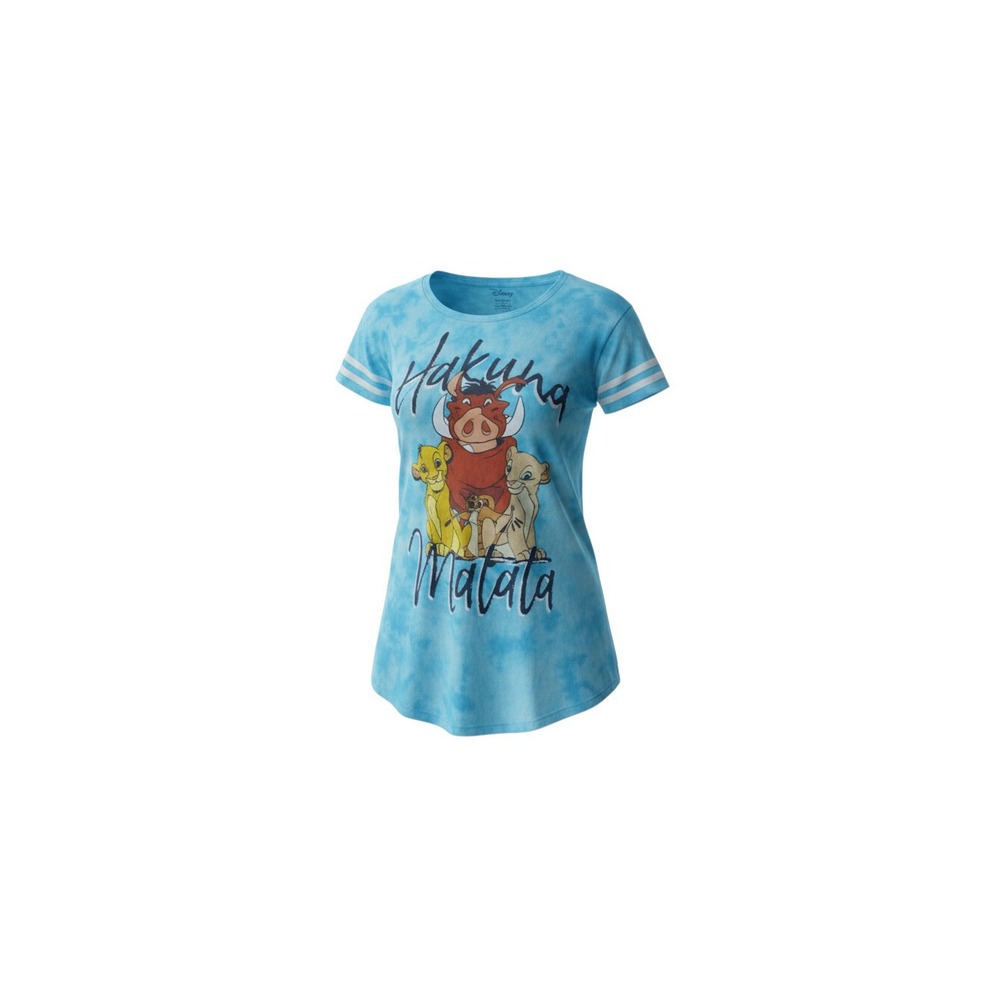 Disney Lion King T-Shirt Womens Medium Blue Tie Dye Hakuna Matata Graphic Tee